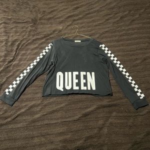 Black Queen checkered long sleeve
